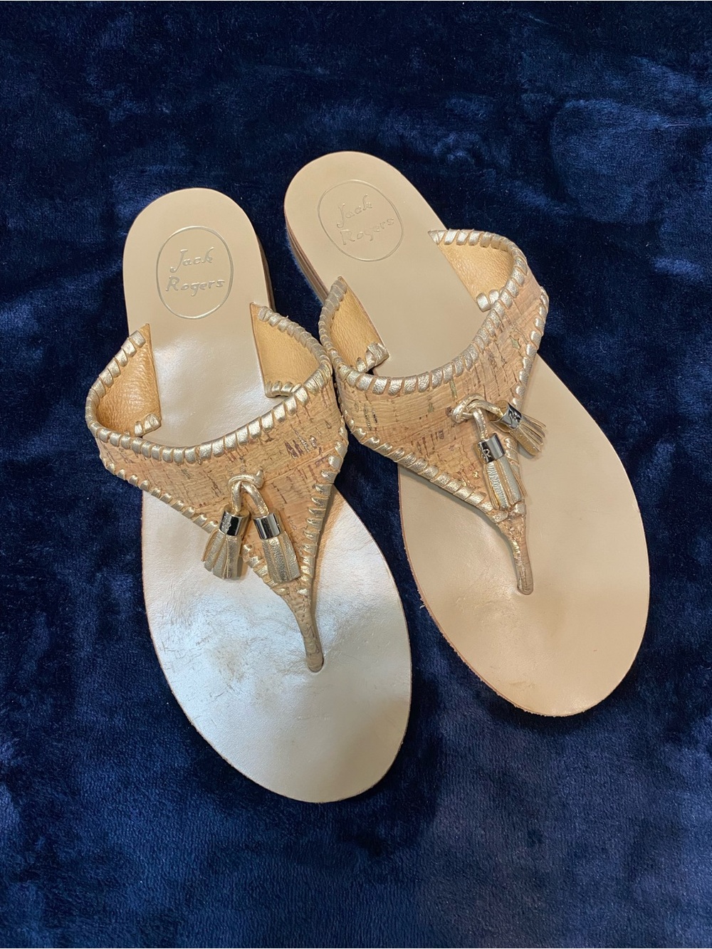 Jack Rogers Alana Tassels Cork Sandals Women’s Size 9.5